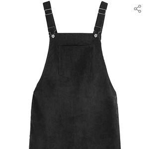 Tanming Women's Corduroy A Line Cute Jumper Pinafore Bib Overall Mini Dress Skir